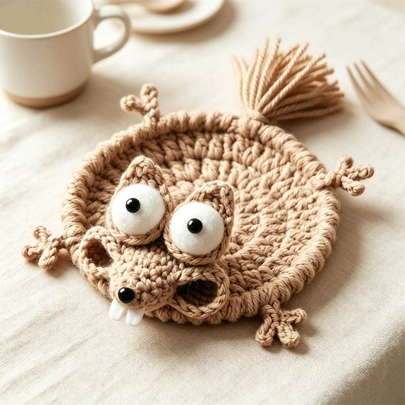 Cute Crochet Animal Coaster Ha - đánh giá và giá Coffee Tea Drink