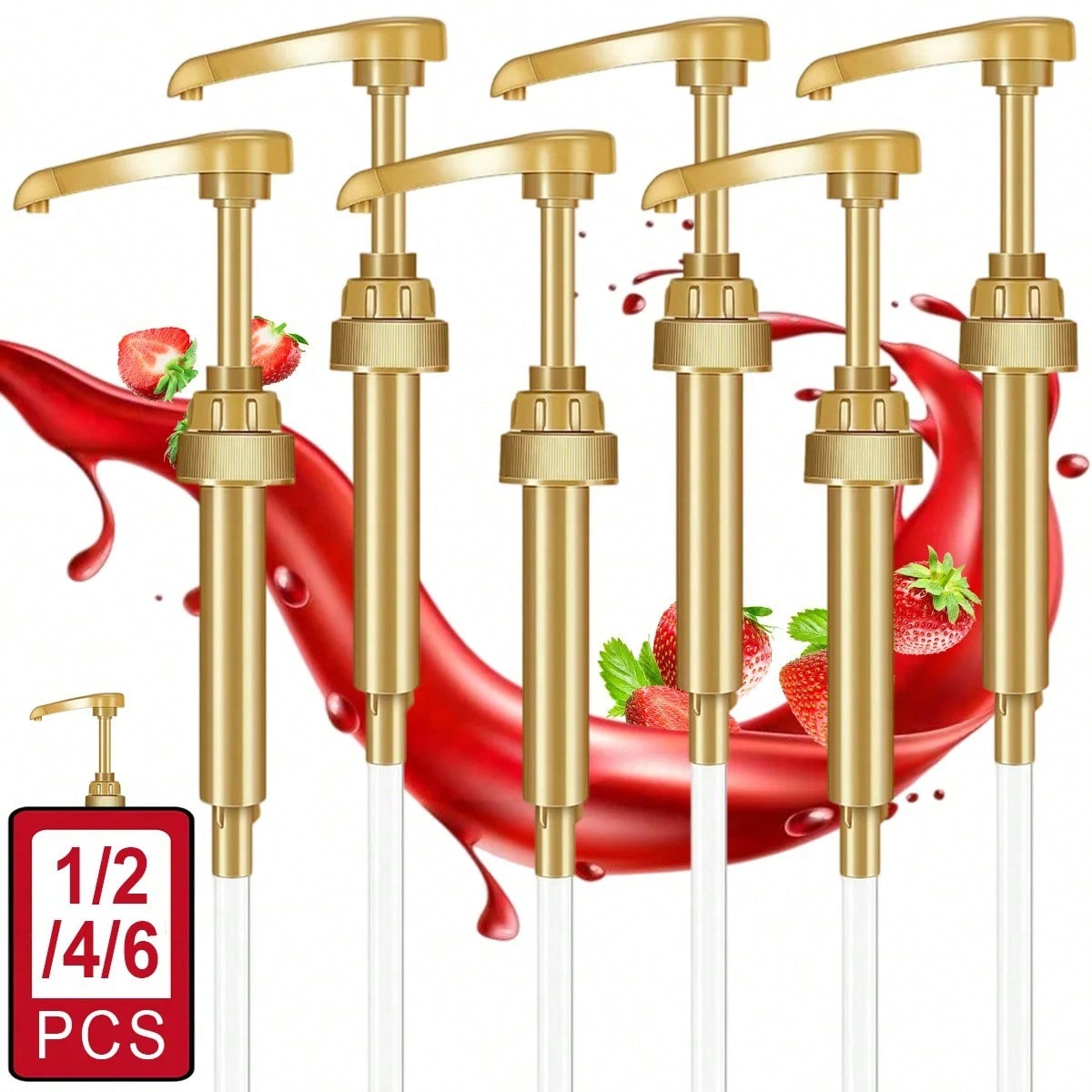 1/2/4/6Pcs Golden Syrup Pump,  - đánh giá và giá Coffee Tea Vending Machine