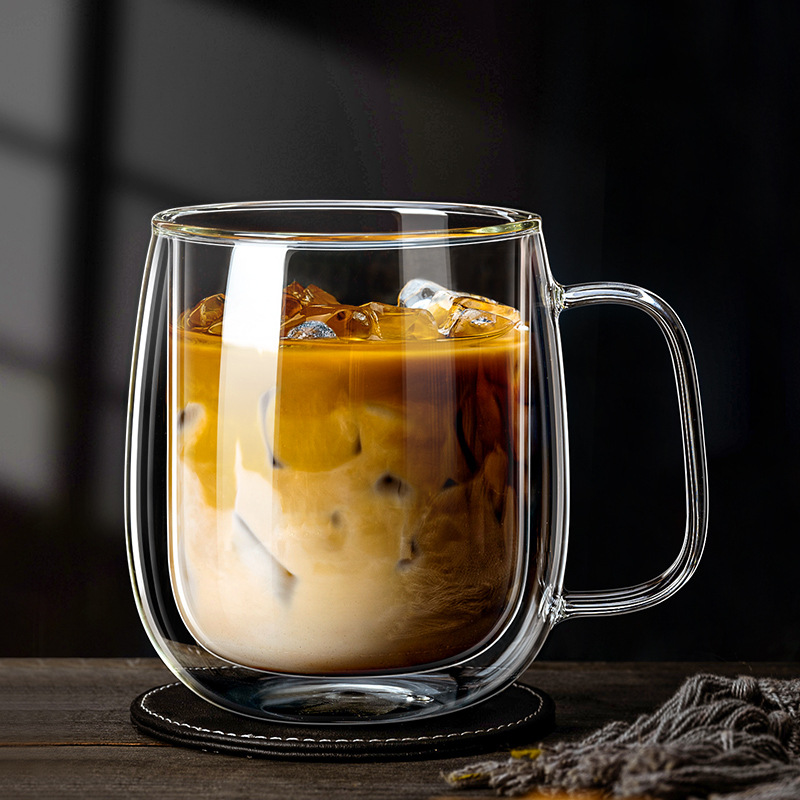 350ML Double Wall Glass Cup wi - đánh giá và giá Lemon Tea Coffee